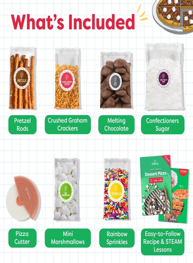 BAKETIVITY No-Bake Dessert Pizza Kids Baking Kit & STEAM Lesson | STEAM Focused Kids Pizza Party Baking Set | No-Bake Recipe with No Oven Required - Image 3